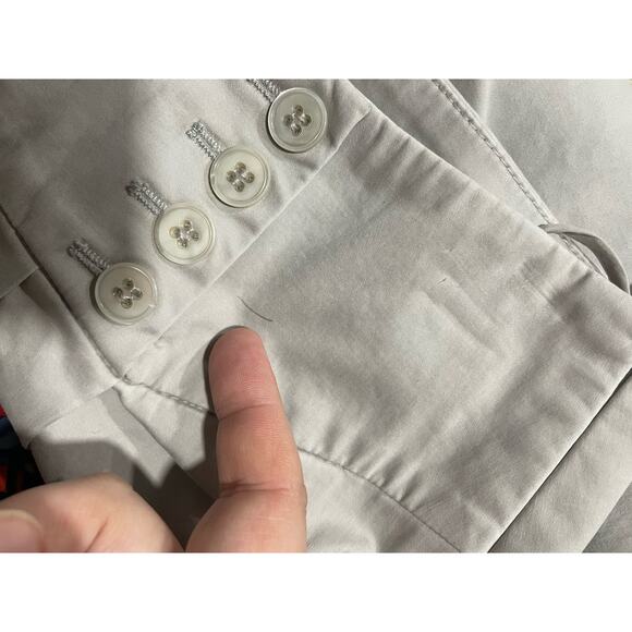 Boss Hugo Boss Womens Sz 6 Pleated Button Faux Wrap Knee Length Skirt Silver 249 - Picture 10 of 14